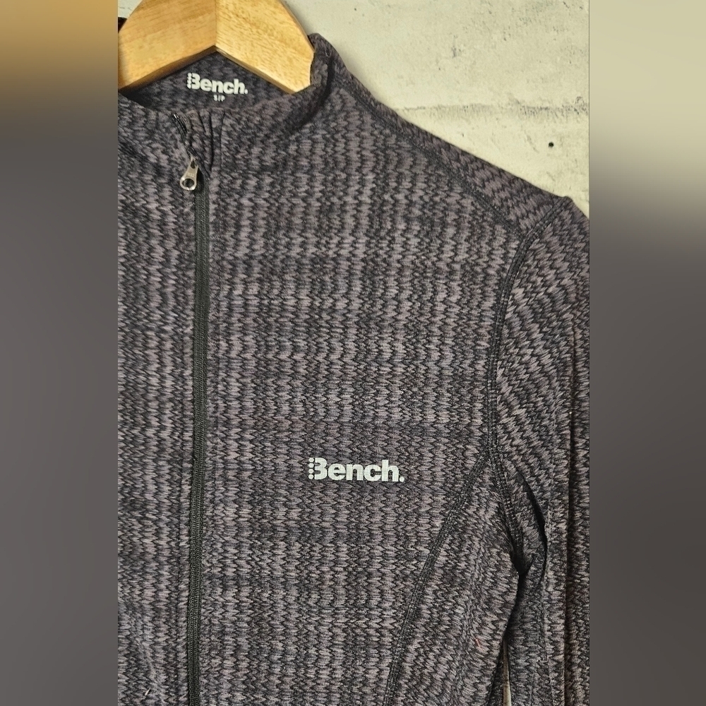 Bench Women’s Full Zip Jacket Black Gray Pattern Size Small S/P - Picture 2 of 9